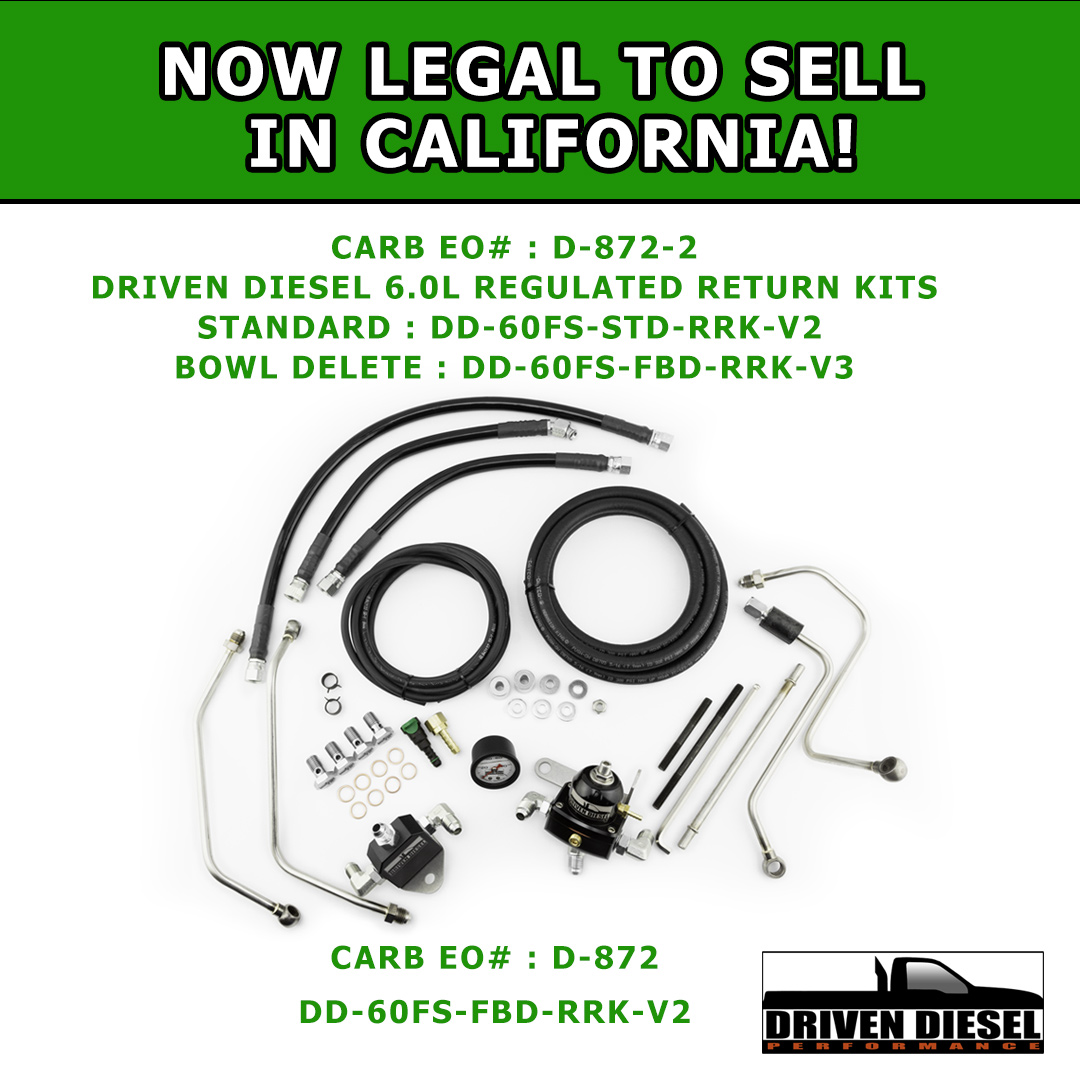 StrictlyDiesel2's tweet photo. It's been a long time coming and today's the day. Our 6.0L standard and fuel bowl delete regulated return fuel systems are carb approved and legal for sale in California!
#strictlydiesel #drivendiesel #powerstroke https://t.co/MSuCCrPGti