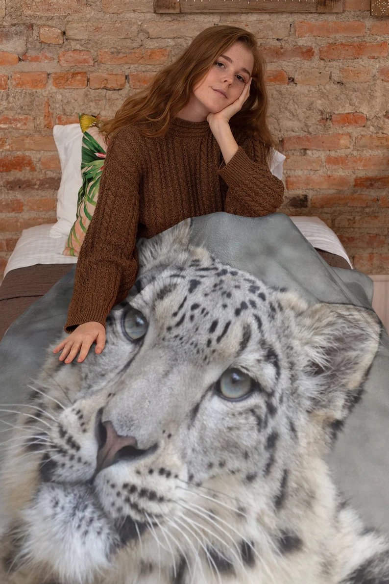 Leopard Big Cat2 Throw Blanket, 50x60 Inches, 100% Polyester, One Side Print, Plush Backside, Gift Idea #JnJGiftsnCrafts #giftsforalloccasions #leopardbigcatthrowblanket #onesideprint #plushbackside #uniquegifting #shopsmallonline  bit.ly/3qvdb1W