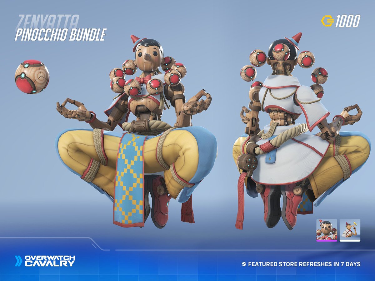 micknbOW's tweet photo. 🤥🎈LET'S KEEP THE GIVEAWAYS COMING! - IT IS THE ZEN PINOCCHIO BUNDLE TURN!🎈🤥

TO JOIN THE #Giveaway 
1⃣Follow me @micknbOW 
2⃣Like and retweet
3⃣Tag a friend

WINNER WILL BE DRAWN BEFORE NEXT SHOP RESET, GOOD LUCK! #bundle #Giveaway #Overwatch2 🟥🟧🟨🟩🟦🟪 https://t.co/r0ilHI3l1o
