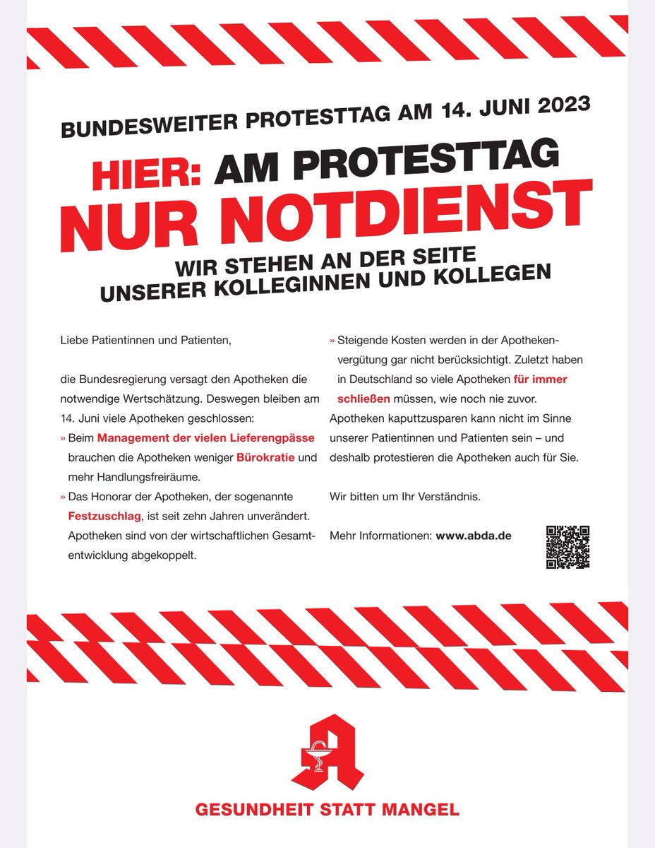 So, es wird immer konkreter. Nächste Woche wird deutschlandweit protestiert. Auch in unserer Region machen immer mehr #Apotheken mit! Gut so!
#Apothekebrennt 
#Lieferengpaesse 
#Bürokratie