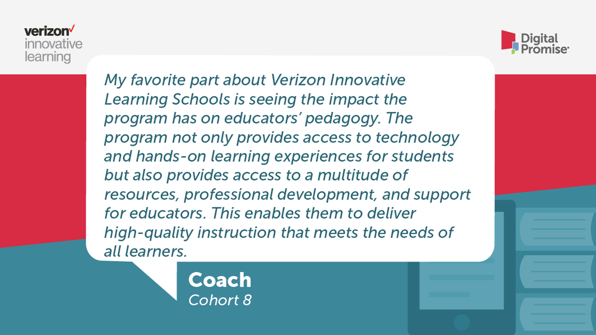 #VerizonInnovativeLearning helps educators reimagine the ways students learn by providing 1:1 technology, consistent connectivity, and world-class professional learning. Learn how to join our next cohort of schools: bit.ly/3OMgWXb #dpvils