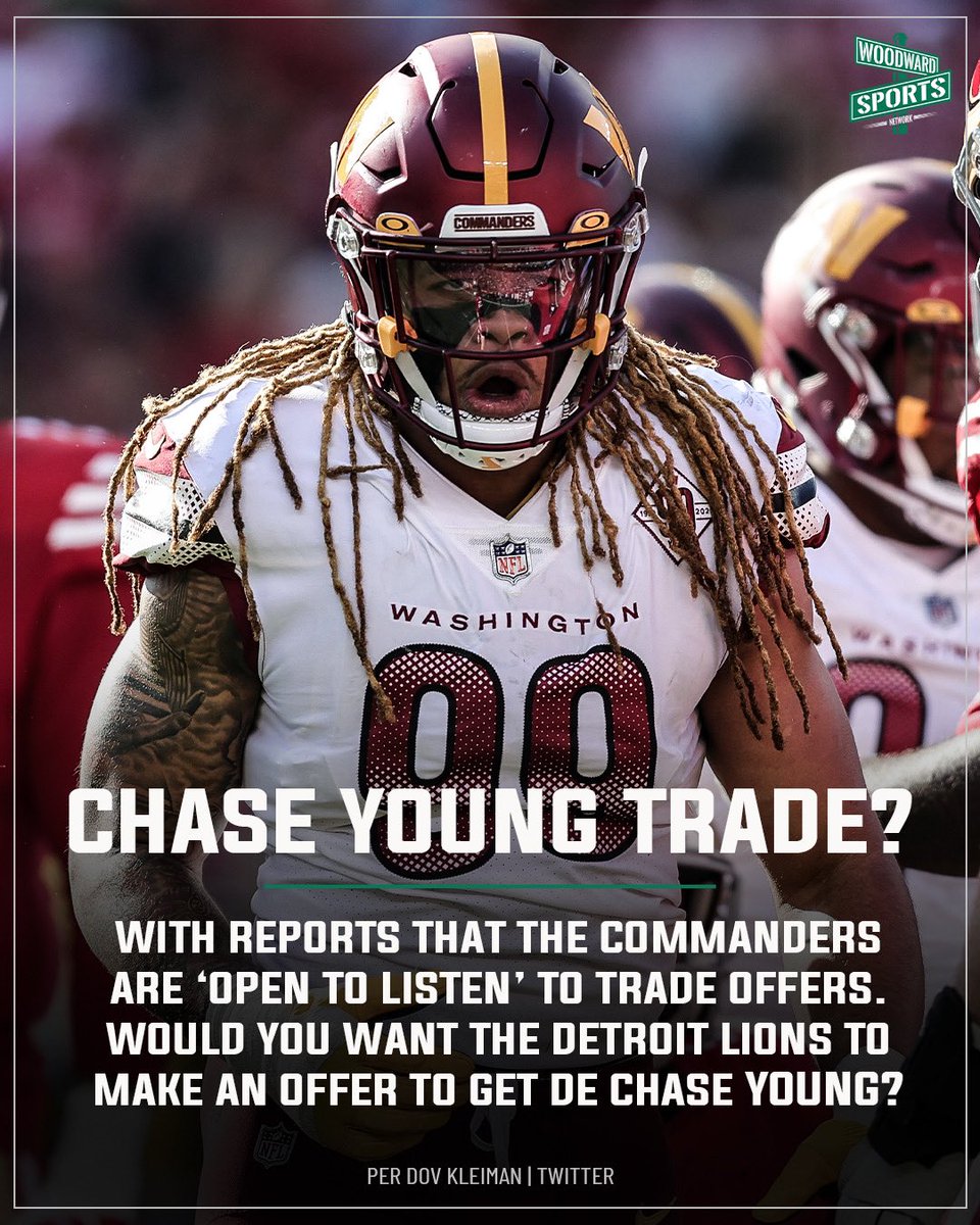 woodwardsports's tweet photo. Should the Detroit Lions pursue former second overall pick DE Chase Young!? https://t.co/Rw4WPTEpmS