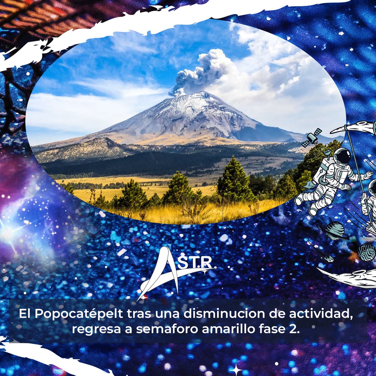 Astro_alberfab's tweet photo. 🚨 #ULTIMAHORA 🗻 Por recomendación
del Comité Científico Asesor del #Popocatépetl, el nivel
de alerta regresó a #amarillofase2.🚦

El cambio se debe ante la disminución de la actividad
en los últimos días. https://t.co/1Uo651Vf3s