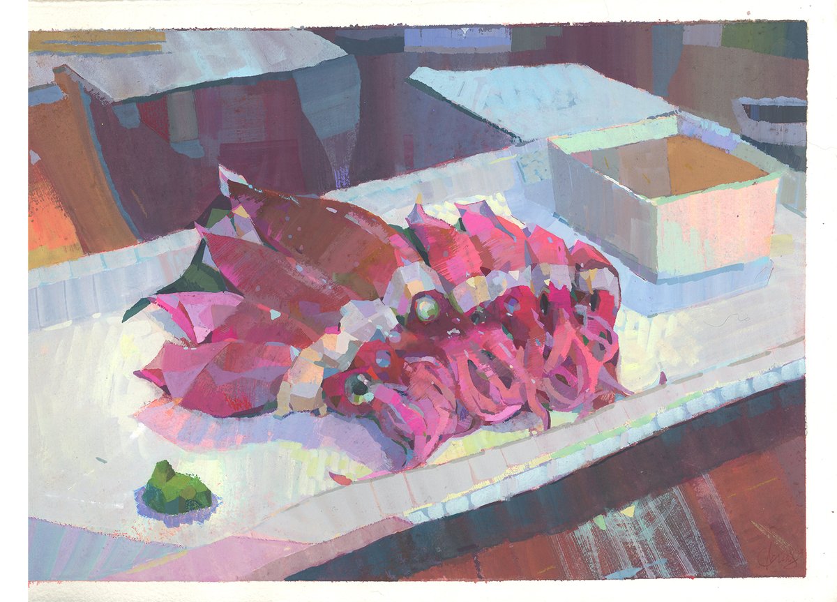 「Latest gouache piece! 8.5 x 11. Yummy Ho」|Angela Sungのイラスト