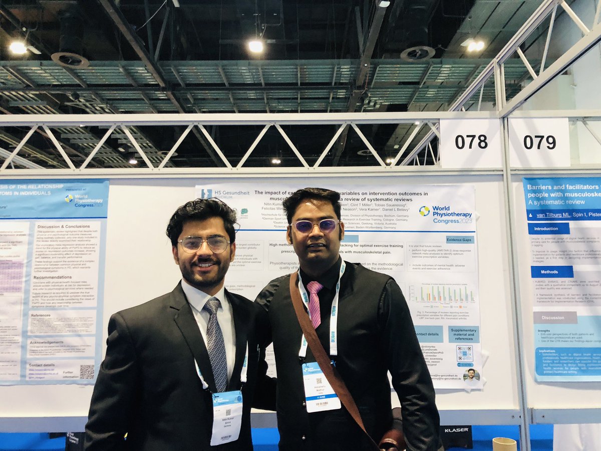 nitintarika's tweet photo. Just had an incredible experience attending the World Physiotherapy Congress 2023 in Dubai, UAE!🇦🇪🌎 Delighted to have presented our umbrella review of exercise prescription for MSK pain💪🏻 Grateful for the opportunity to contribute to the field of physiotherapy! #WorldPhysio2023 https://t.co/H76lp3084H