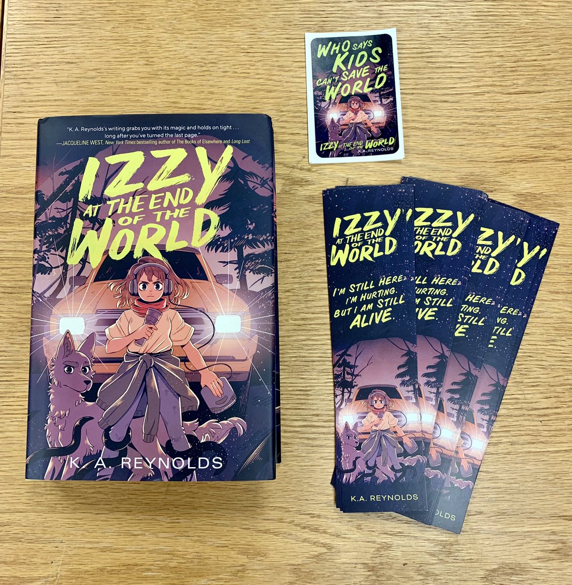 Thank you, @KrisRey19 for this copy of IZZY AT THE END OF THE WORLD! I can’t wait to introduce Izzy to the readers at my school! #mglit