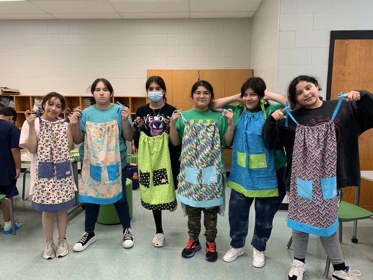 Last day of Sewing Circle! We had some great finishes. I will take the others and complete them for my students. Dresses will go to #DresstheGirlsAroundtheWorld organization. #LPLS4Girls @LasPalmasEISD @EISDofSA #