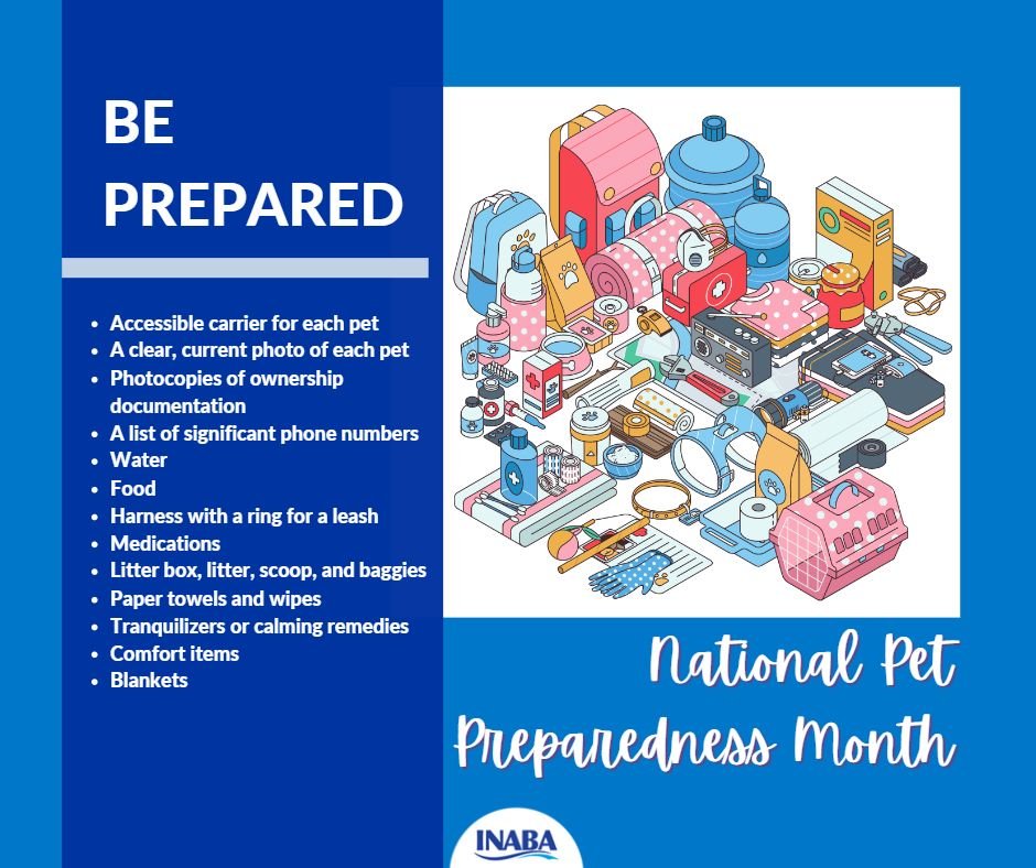 June is #nationalpetpreparednessmonth. We know no one wants to think about emergencies, but that doesn't mean we shouldn't be prepared in case there is an emergency. Here are some items you might need for your pet's emergency kit. Do you have one ready?