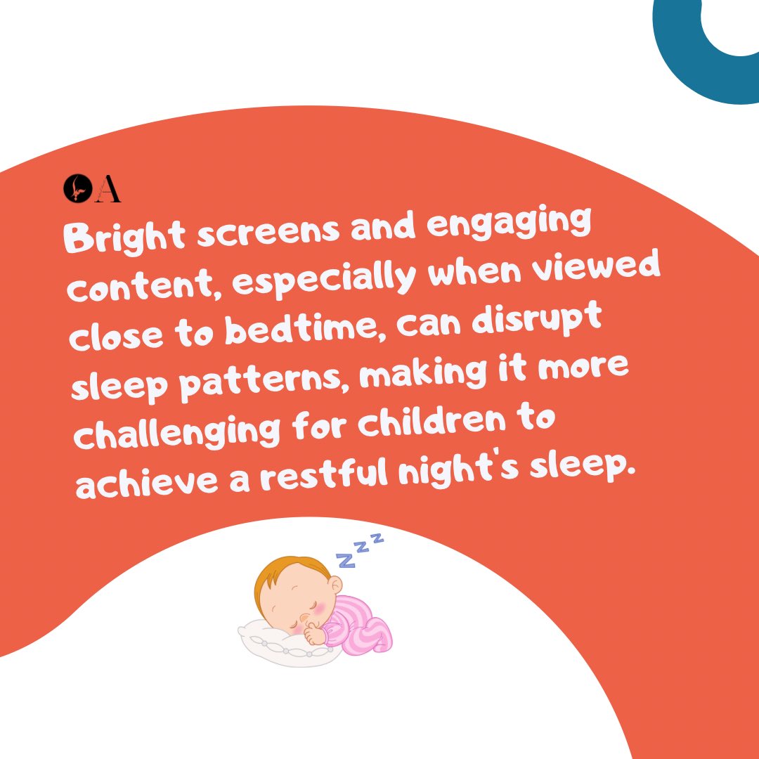 Bright screens and engaging content, especially when viewed close to bedtime, can disrupt sleep patterns, making it more challenging for children to achieve a restful night's sleep. 💤

 #SleepDisruption #BedtimeRoutines #ParentingTips #SleepAwarenessMonth
