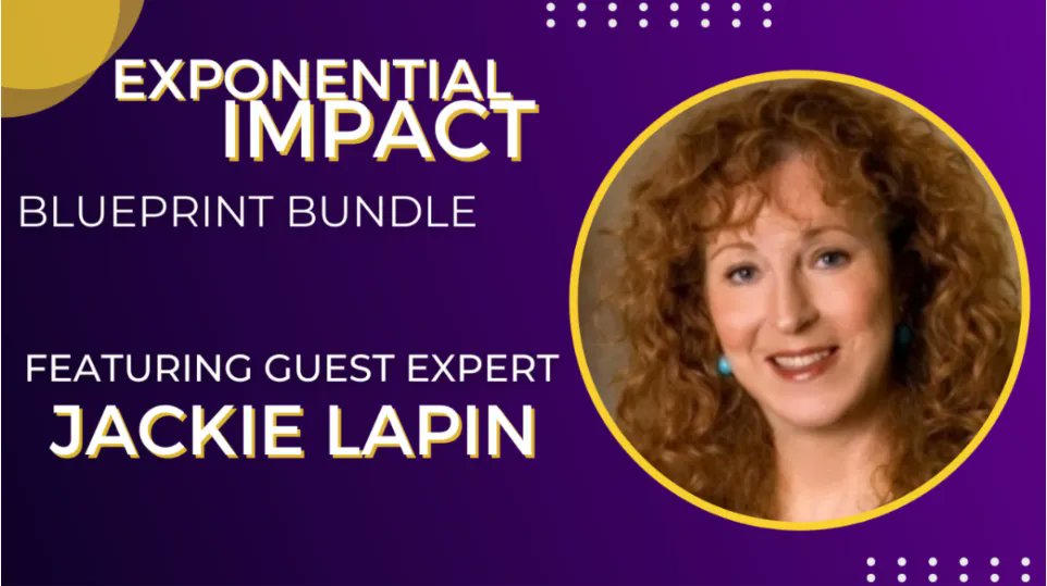 There's no such thing as an overnight success!  Take advantage of the free tools being offered as part of Tom Matzen and Danella Burnett’s Exponential Impact Blueprint Bundle featuring,  <a href="/jackielapin/">Jackie Lapin</a>. buff.ly/3IX6YC4 

#LinktoEXPERT #JackieRecommends  #BusinessGrowth