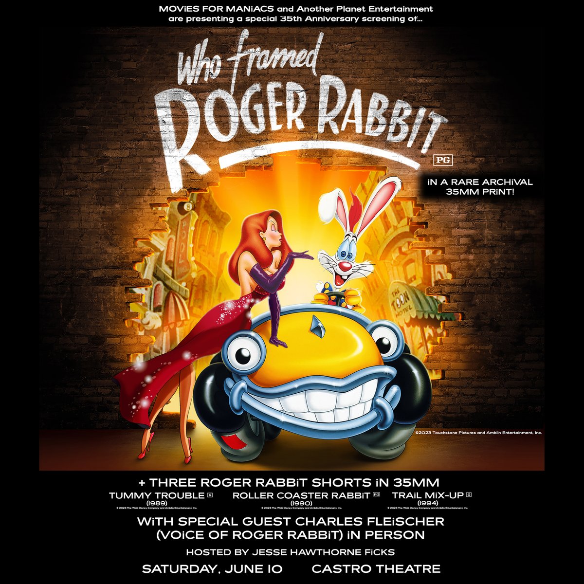 We had an incredible time honoring David Hegarty, the Castro Theatre’s organist, at our MOViES FOR MANiACS event last Sat 👑 6/3 is now David Hegarty Day in SF 🗓️

Catch WHO FRAMED ROGER RABBIT + 3 Shorts in 35mm on Sat, 6/10 - Tickets on sale now 🤩

🎟️: bit.ly/3NinyiF