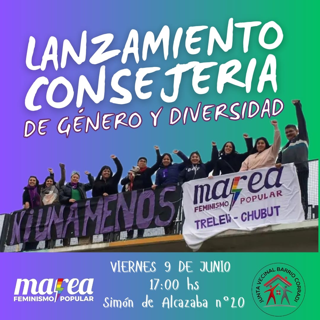 MareaChubut's tweet photo. 📌 Te invitamos al lanzamiento de nuestra consejería🥳 💜🏳‍🌈
 El viernes 9 a las 17 hs en la sede Vecinal Corradi🌈🫶 https://t.co/GdZFkQVF4w
