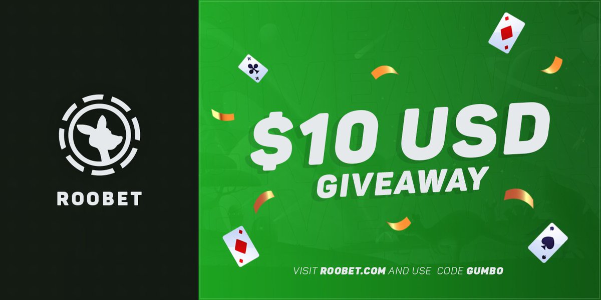 $10 Giveaway    

Requirements 🔁RT  + LIKE ❤️+ WATCH WHOLE VIDEO 📷 + COMMENT ROOBET USERNAME! ⬇️   

VIDEO: youtu.be/jUnlTaNBc1I
Free $35: roobet.com/?ref=gumbo
