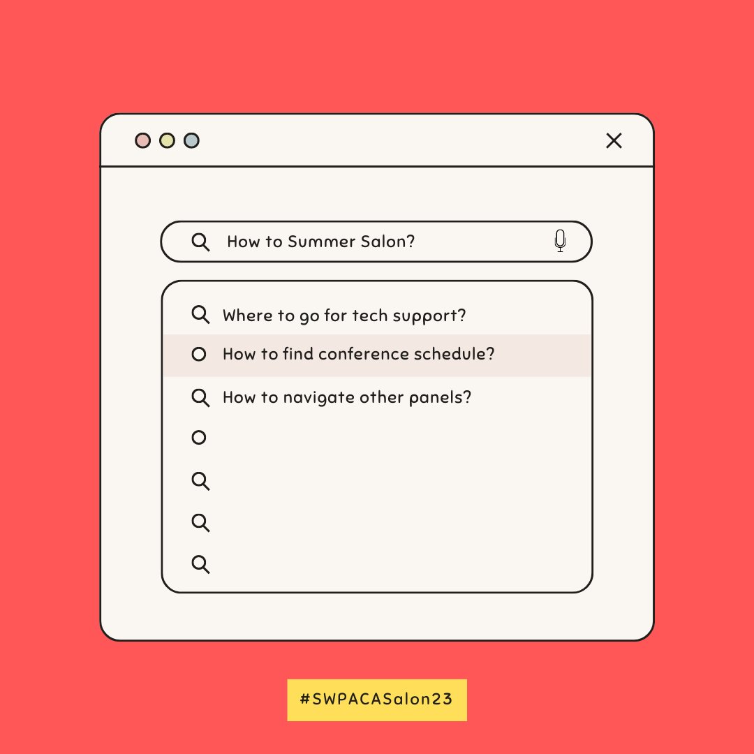 southwestpca's tweet photo. π― Wondering how to get the most out of #SWPACASalon23? Swipe through our carousel for some best practices and experience all that Summer Salon has to offer! We look forward to seeing you all in less than 48 hours! https://t.co/11ii3e9887