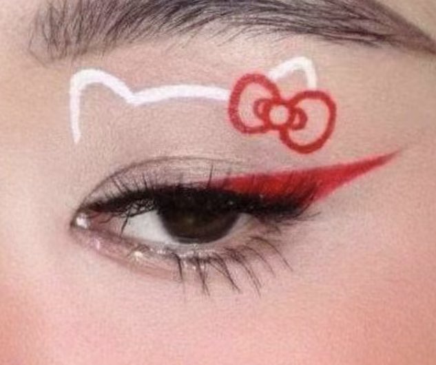 peonypixel's tweet photo. hello kitty eyeshadow art 💓 https://t.co/jt6jJiKAD2