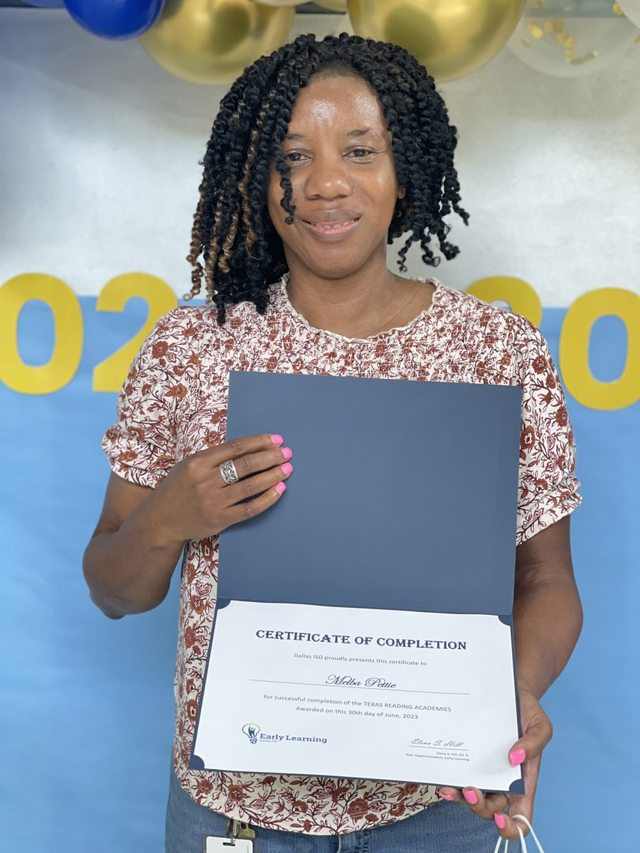 kmtarin's tweet photo. Congratulations Sunset Molina and Year 2 Administrators for completing the Reading Academies!! Woohoo! @ICanReadDallas @ReadBIGDallas https://t.co/okYvTBYZOr