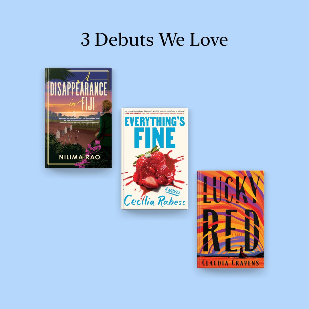 Check out 3 debuts we're loving. They include a queer spin on the classic Western, a mystery in Fiji, and a love story for polarizing times.

✍️ Lucky Red by @claudia_cravens
✍️ A Disappearance in Fiji by Nilima Rao
✍️ Everything's Fine by Cecilia Rabess

apple.co/3DebutsJune