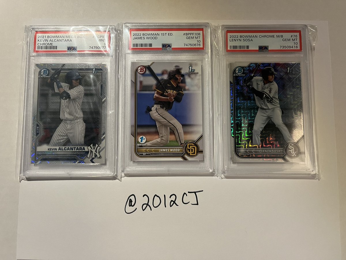 2012CJ's tweet image. Olave-$45
Skyy-$50
Tua-$50
Herbert /100 Low pop- $155
Ohtani /99 Gallery Pop 1, no higher - $155
Ohtani /199 Rainbow Foil Low Pop - $130
Alcantara-$20
Wood-$25
Sosa-$15

All prices are shipped
@Hobby_Connect @HobbyRetweet_ @sports_sell @CardboardEchoes @Thehobby247 @HiveRetweets