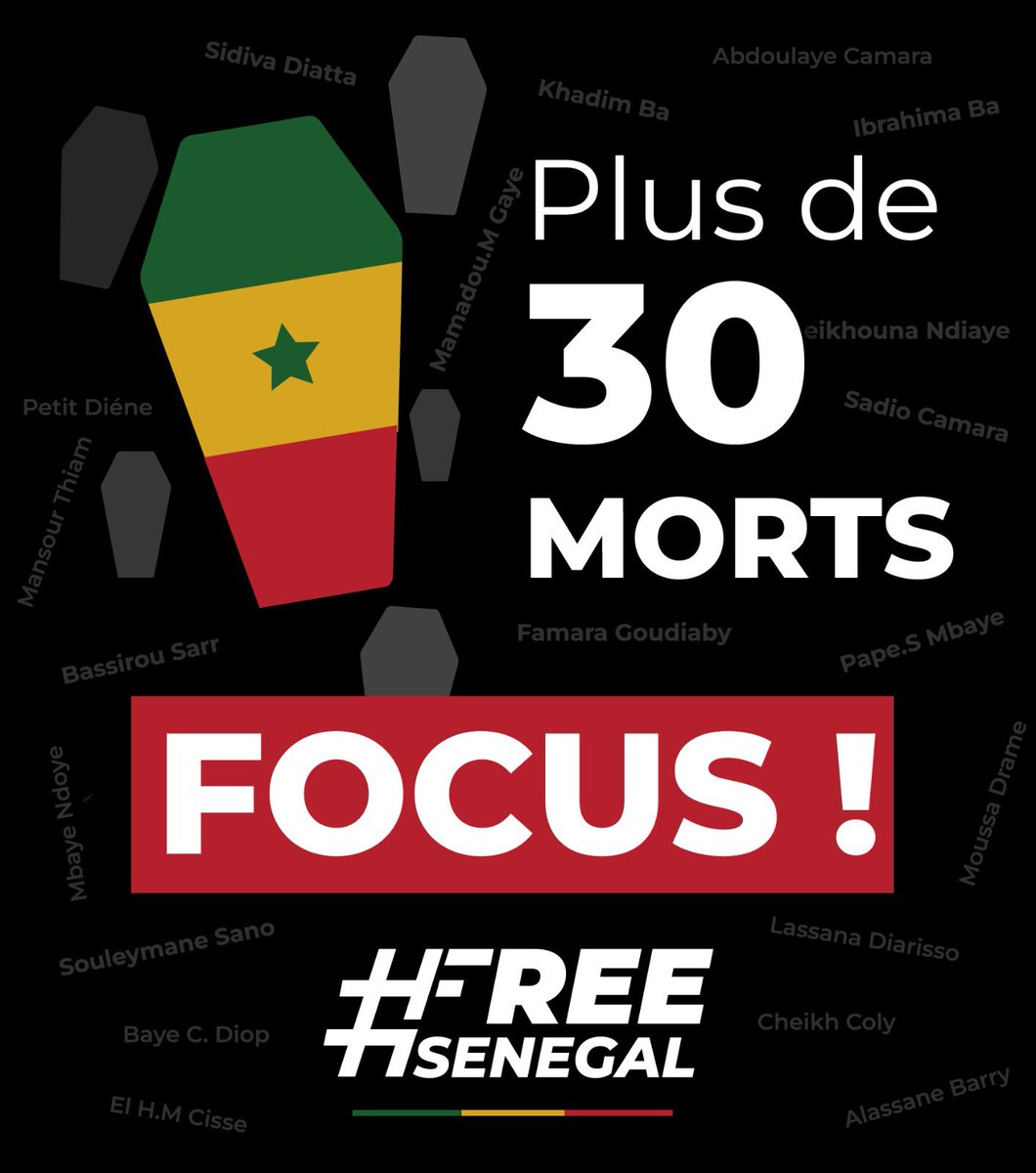 🚨🚨🚨

Waruñ abandonner !
Pour la mémoire de nos MARTYRS.

#Focus
#FreeSenegal