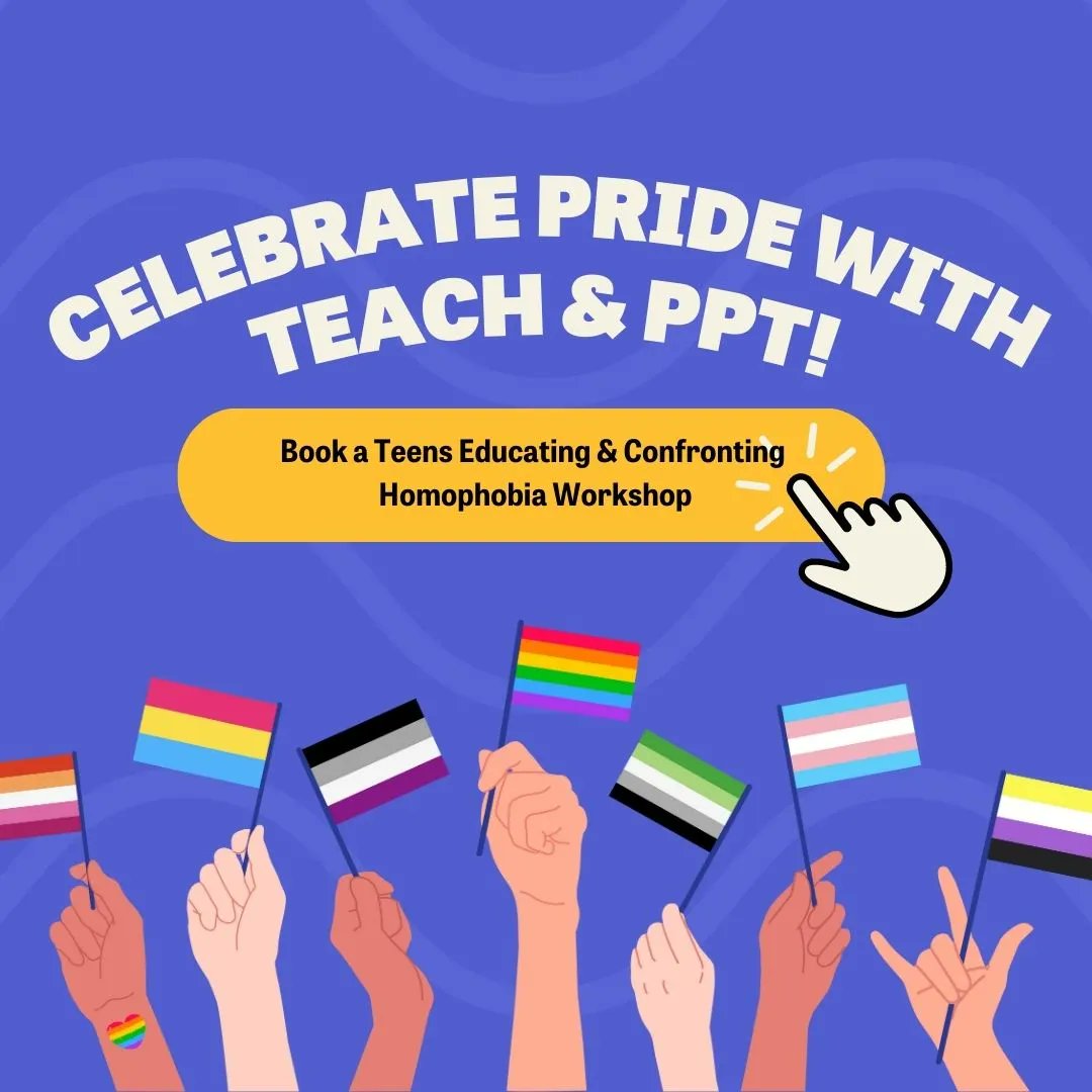 🌈 June is Pride Month 🏳️‍🌈🏳️‍⚧️ and theres no better time to book a Teens Education and Confronting Homophobia workshop! Our peer educators deliver TEACH programming at schools, camps, and in community settings across the city ✨ Book today: buff.ly/3Rj7cW1!