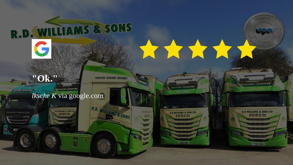 Another great review from one of our Pallet customers »»»» First Class Travel for Palletised Freight. »»»» Interested in our services then please call 01480 891494 for a Quote.
