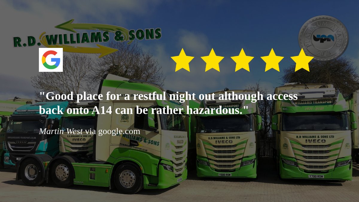 Another great review from one of our Pallet customers »»»» First Class Travel for Palletised Freight. »»»» Interested in our services then please call 01480 891494 for a Quote.