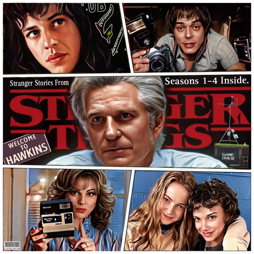 'Stranger Things Comic Cover'

#josephquinn 
#EddieMunson 
#CharlieHeaton
#JonathanByers
@MatthewModine
#DrMartinBrenner 
@CaraBuono
#karenwheeler 
@SadieSink
#maxmayfield 
#MadMax
@Milliestopshate
#janehopper 
#Eleven
@Stranger_Things
@strangerwriters

By #FreshDripArt ✌🏻❤