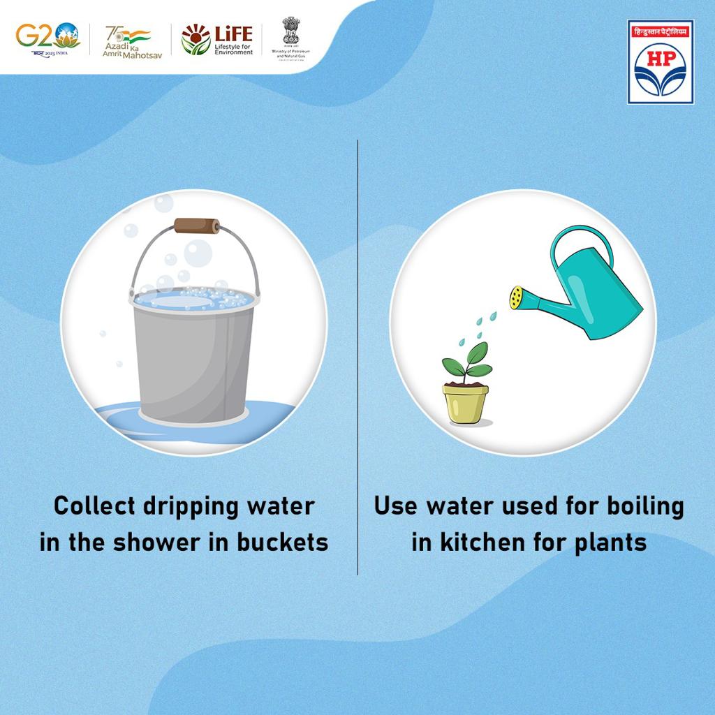 Don't let even a drop go in drains and unlock the potential of water reuse. Let's conserve and reuse our resources and secure a sustainable future together. #WaterReuse #SaveWater #HPCL #SaveEarth #MissionLiFE