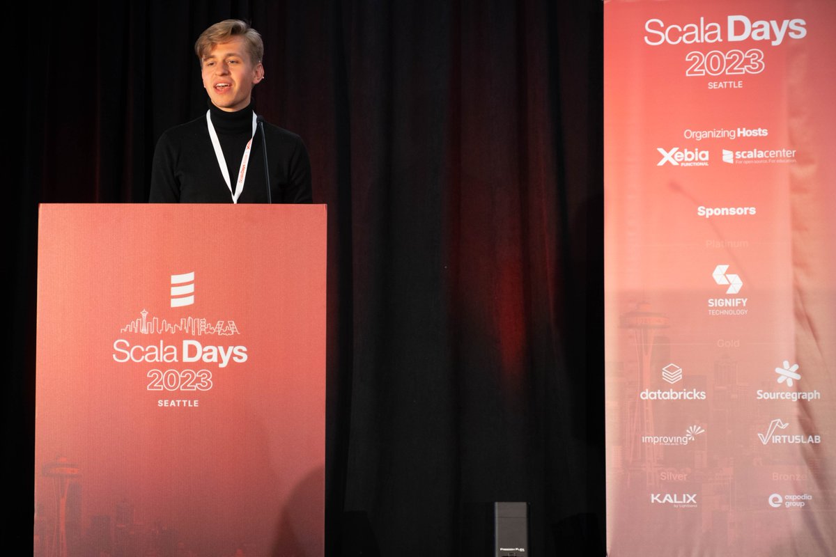 scaladays's tweet image. @arosien showed us how to improve our understanding of async programming, and Aleksander Rainko unveiled ducktape, a macro-based library in #Scala3
#ScalaDays