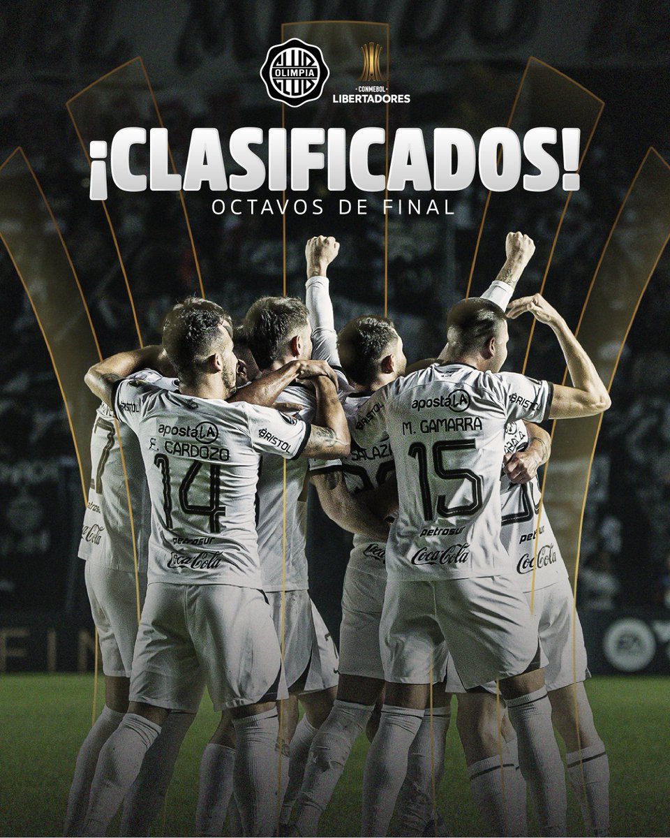 ¡𝐂𝐋𝐀𝐒𝐈𝐅𝐈𝐂𝐀𝐃𝐎𝐒!

✅️ Estamos en los Octavos de Final de la Copa CONMEBOL Libertadores 2023.

#OlimpiaMiOrgullo ⚪️⚫️⚪️