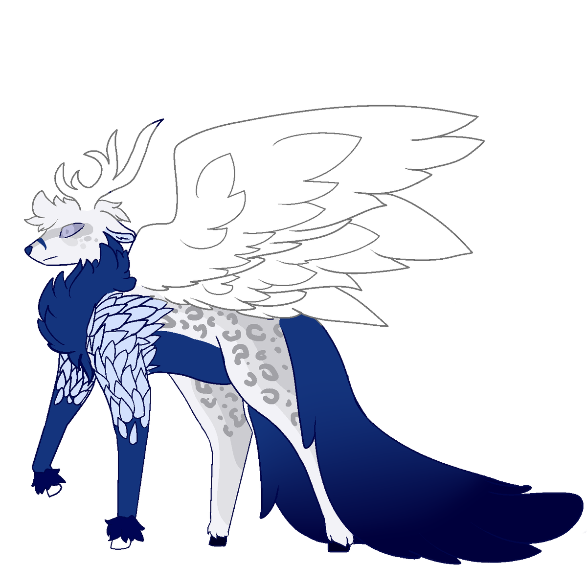 SPOTTY389211's tweet photo. STAMATIUS! a PERYTON from a roleplay server for one of my characters. i kind of wish i made the blue other shades of white instead and then had those parts get dyed periodically. but WHATEVER they can get dyed like this too
#digitalart #deeroc #perytonoc https://t.co/h78arNwFrZ