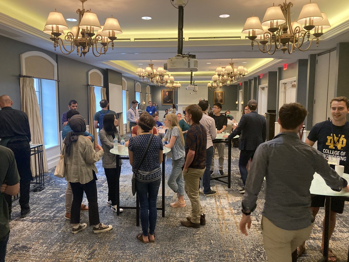 YamilJColon's tweet photo. Getting things started at Midwest thermodynamics and statistical mechanics conference with a welcome reception. Excited for talks and posters tomorrow. @NDCBE @NotreDameEnergy @NDnano #MTSM https://t.co/QmGRaqqRy6