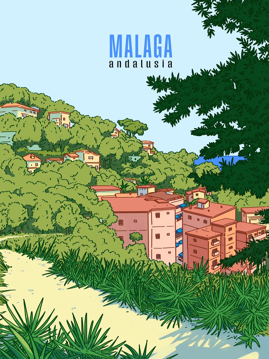 Loosely based on a trip to Spain last year. Stayed in a place just outside the city in the hills. ☀️ #illustration