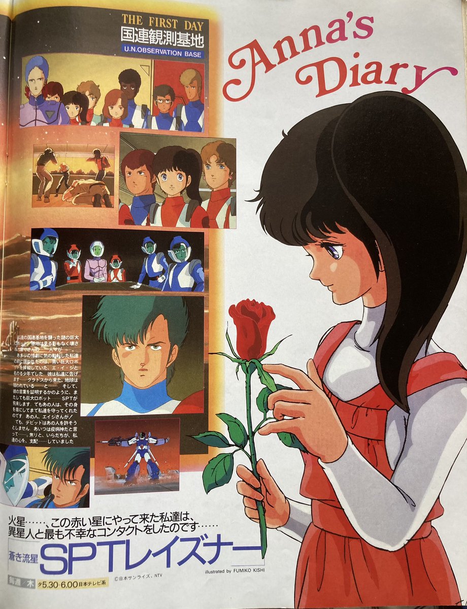 昭和61年発行 月刊ニュータイプ 蒼き流星SPTレイズナー アンナ