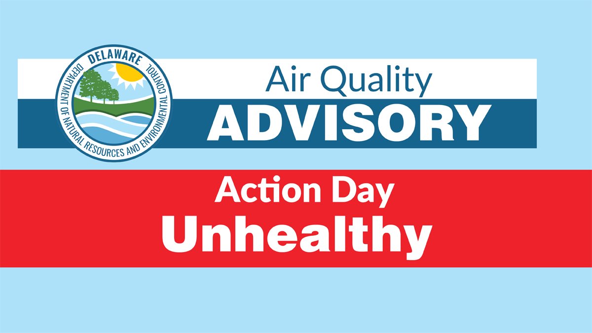 DelawareDNREC's tweet photo. We declared a Code Red Action Day for Wednesday, June 7, which is now anticipated to continue into Thursday, June 8. Get the full #Delaware forecast and learn more at https://t.co/I3hAbAqafW. https://t.co/ivg2gIZOgr