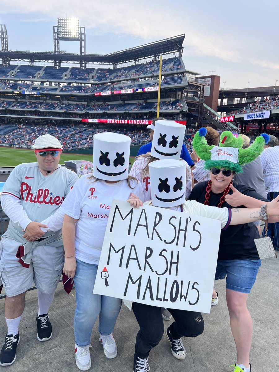 Marshmallow spotting! @marshs_mallows is back for round two with our favorite Marshmallow in the lineup. Let's go Marsh. Let's go Phillies! #kpmgcares