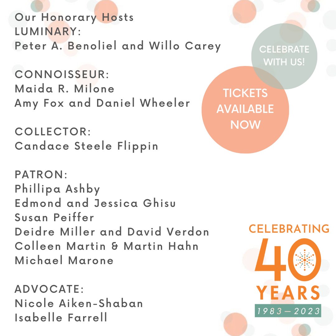 TOMORROW night is the night!  🎉 CFEVA Art Party 🎊
Wednesday, June 7, 2023, 6-9pm @ The Atrium @ the Galleries at Moore
For tickets: cfeva.org/art-party #artparty #cheersto40yearscfeva