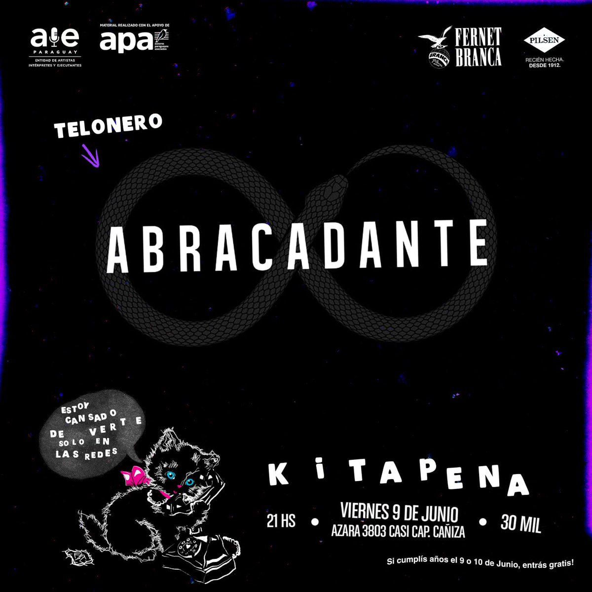 Este viernes se suma a la fecha el amigo <a href="/abracadante/">Dante</a> y su magia de alto impacto 🪄✨

🤩 Tocamos canciones de todos los discos, te sorprendemos con un verdadero show de magia y te regalamos entradas si cumplís años 🎁

🫶🏼 Evento para todo público y las entradas en puerta a 30mil