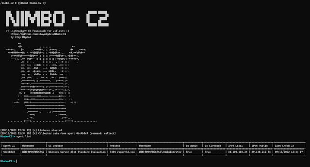 Nimbo-C2 - Yet Another (Simple And Lightweight) C2 Framework #C2Framework #CommandAndControl #NimboC2 #PentestingTools  dlvr.it/SqGQvN