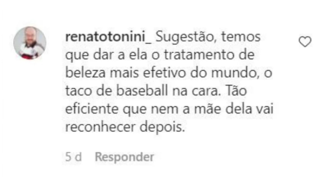 Um homem me ameaça com um 'taco de baseball na cara' até que 'nem a minha mãe me reconheça'. A Justiça entende que isso não configura crime e me condena a pagar R$ 5.156,41 ao advogado de quem me ameaçou. Vencem o ódio, o machismo e a impunidade, perdemos todas as mulheres.