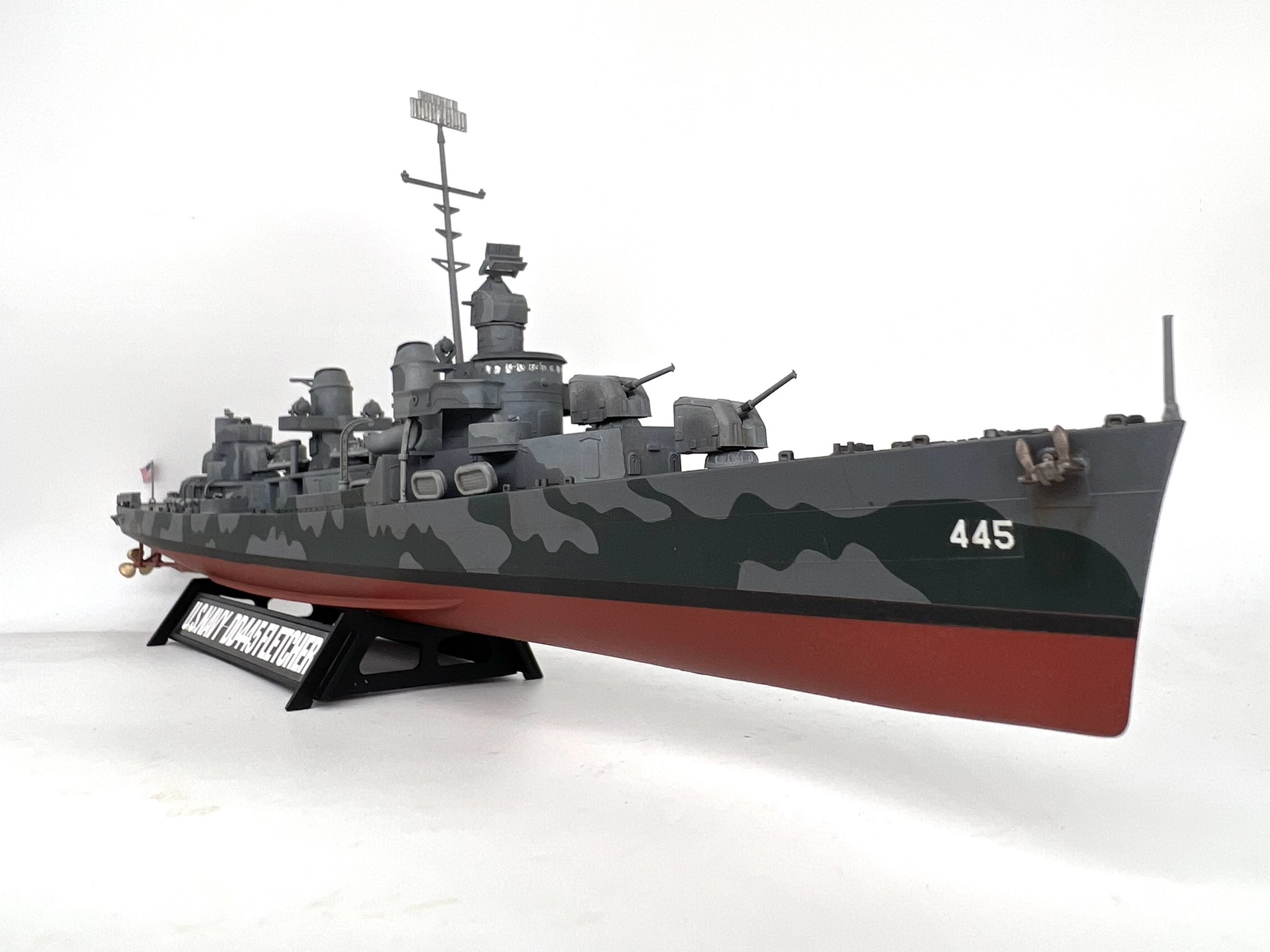 タミヤ 1/350 アメリカ海軍 駆逐艦 DD445フレッチャー組み立て塗装済み モケイヤ模型 on X: 