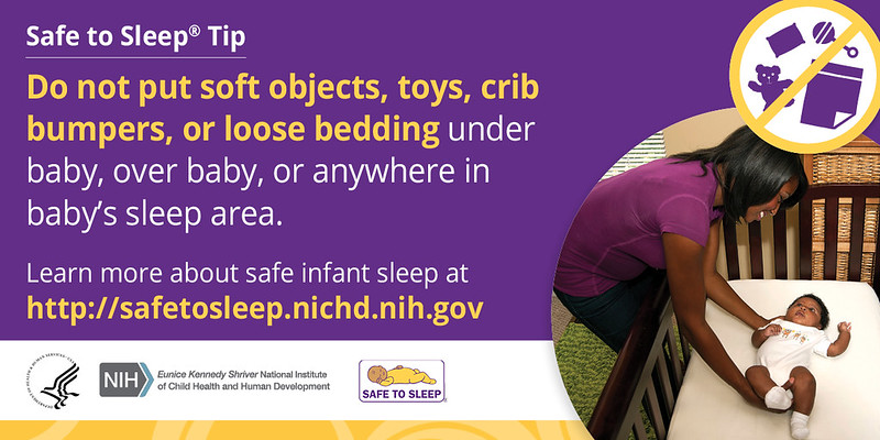 Always keep baby’s sleep space bare to reduce the risk of Sudden Infant Death Syndrome (SIDS) and suffocation. Keep things like pillows, crib bumpers, and comforters out of baby’s sleep space.   Learn more at bit.ly/3VUH4o7. #SafeToSleep #BabySleep