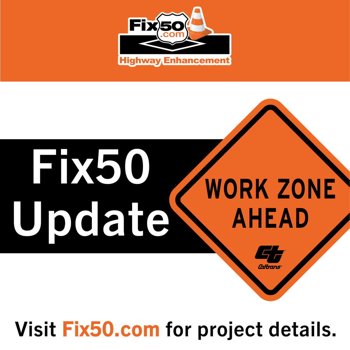 #Fix50 Update: This week, a lane shift is scheduled to be placed on WB-50. Assorted lane &amp; ramp closures are planned throughout the week. Expect delays as work is underway. For details &amp; closure info., visit Fix50.com. 
<a href="/CaltransHQ/">Caltrans HQ</a> <a href="/CaltransDist3/">Caltrans District 3</a> <a href="/TotalTrafficSMF/">TTWN Sacramento</a>