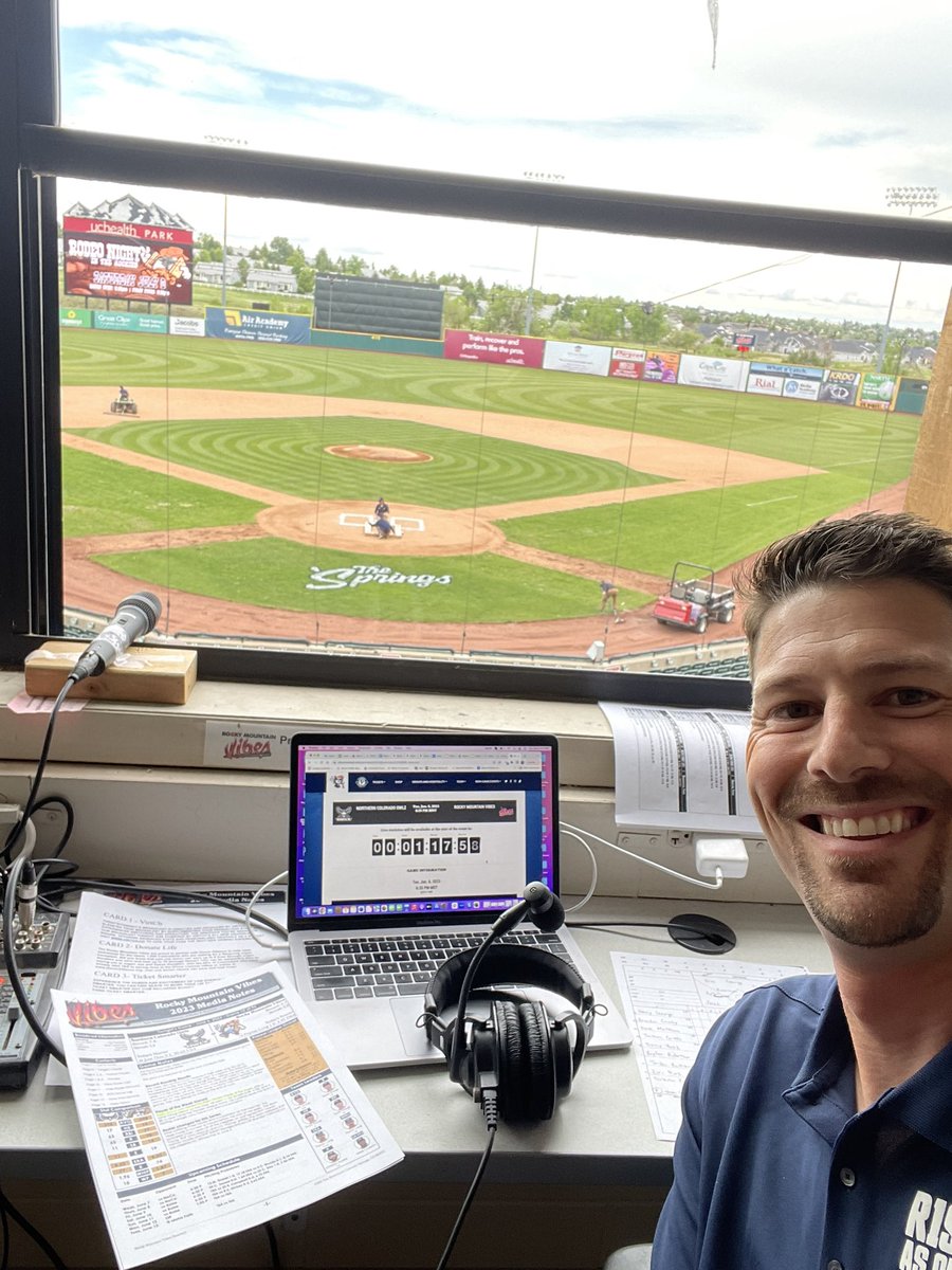 Getting ready to call my first ever game from the booth for @VibesBaseball with @tylerrpetersen