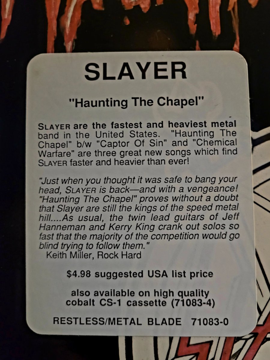 Metalminivan's tweet photo. Fucking Slayer #vinyladdict
Haunting The Chapel
https://t.co/lQkbsLKQRr
"Captor Of Sin" #SlayerDay https://t.co/FHiMYLtptk