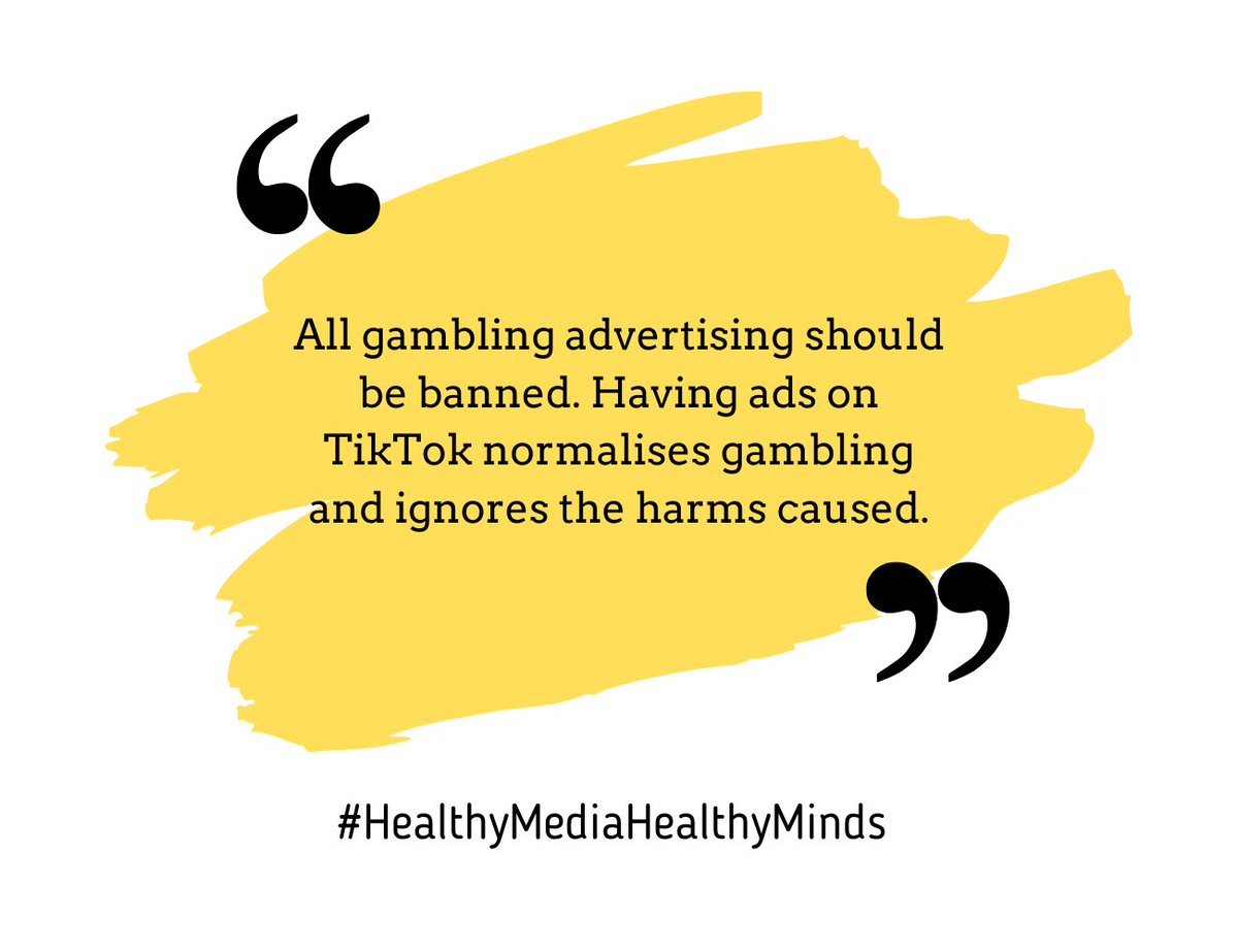 ReformGambling's tweet photo. Last month we asked if you think that online social platforms (such as TikTok) should be allowed to promote online gambling? So far the answer is still a solid NO. https://t.co/kj1tW2zwKd
#TimeOutOnTikTok #HealthyMediaHealthyMinds #ProtectOurChildren #SafeDigitalFuture https://t.co/JVpCzZRGCB