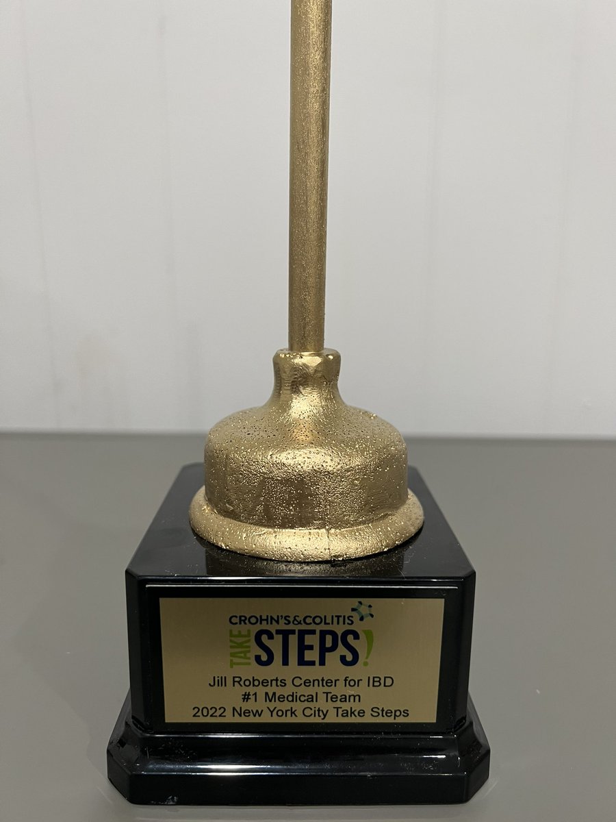 Thanks for the golden plunger <a href="/CCfdnNYC/">Crohn's & Colitis Foundation - Greater NYC</a>! We were honored to #TakeSteps for #Crohns and #Colitis last year as top #NYC Medical team. Join us again this year on June 15 takesteps.crohnscolitisfoundation.org/index.cfm?fuse… <a href="/amneethansmd/">Amneet K. Hans, MD</a> <a href="/Dana_Lukin/">Dana Lukin MD, PhD</a> <a href="/RandyLongman/">Randy Longman</a>