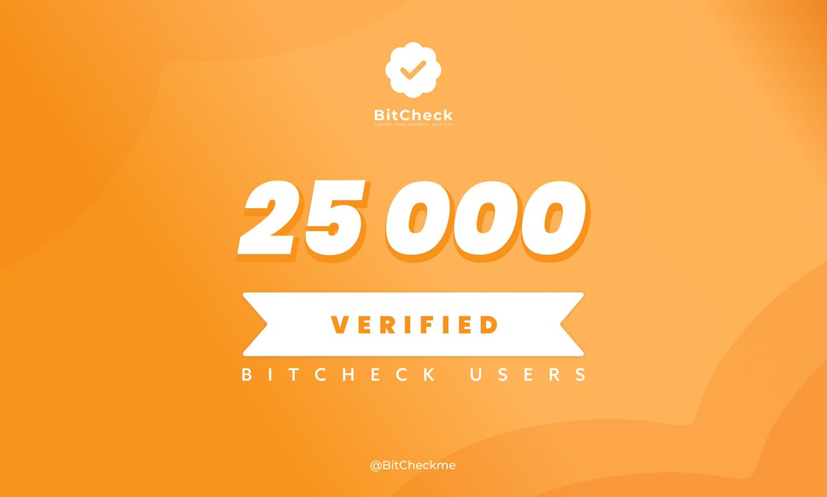 BitCheckMe's tweet photo. 🎉🔐 Celebrating a major milestone! 

BitCheck has successfully verified 25k users! 🚀✅

Trusted by over 400 collections, BitCheck supports all major wallets for seamless verification. Join us today and experience the power of BitCheck! 💪

Use BitCheck:
https://t.co/MeGa4M0r4h https://t.co/N3u19kndv8