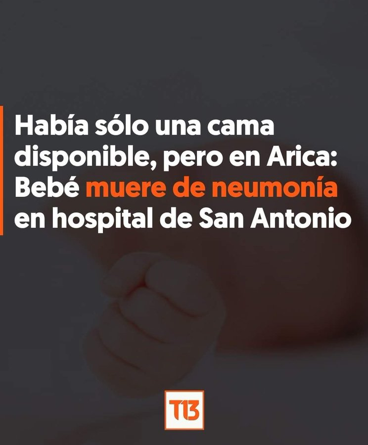 EJavierSpz's tweet photo. Murió un niño por falta de camas en el sistema público de salud y así quierer borrar del mapa a las ISAPRES y trasladar a 3,5 millones de personas a FONASA y el sistema público donde ni siquiera hay camas disponibles para virus de  invierno... Idiotas https://t.co/xalvu3u9e9