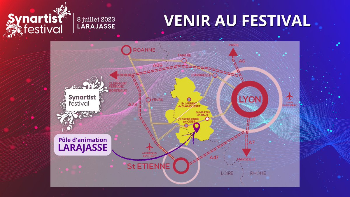 SynartistFesti's tweet photo. 💠 VENIR AU FESTIVAL - Synartist festival
👉 Web : https://t.co/vnhAdQ9xi3
👉 Billetterie : https://t.co/I3woTOBDpc
#festival #synartist #8juillet2023 #ensemble #larajasse #concert #blockparty #openair #festival #culture #regionrhonealpes #evenement #ousortir https://t.co/04xYtcxb6P